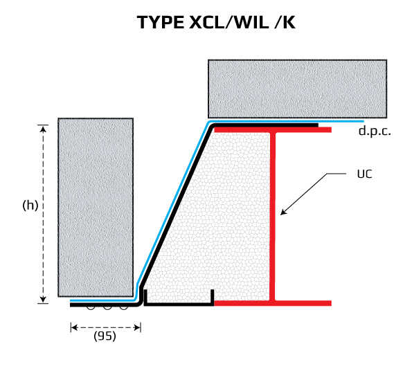 wide inner leaf lintel for heavy duty